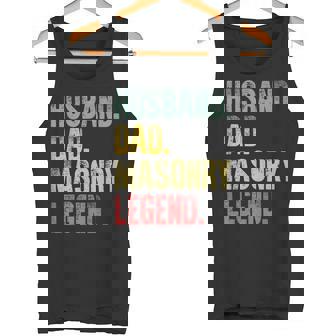 Men Vintage Shirt Husband Dad Masonry Legend Retro Tank Top - Monsterry