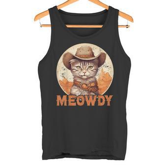 Meowdy Cat Meow Cowboy Hat Country Music Texas Tank Top - Geschenkecke