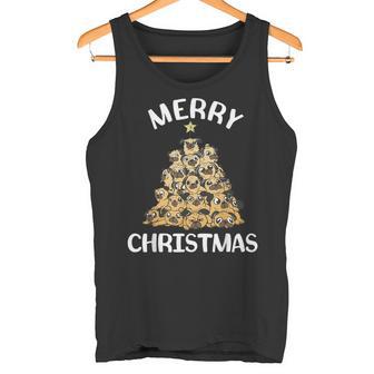 Merry Christmas Pug Dog Star Christmas Tree Tank Top - Geschenkecke