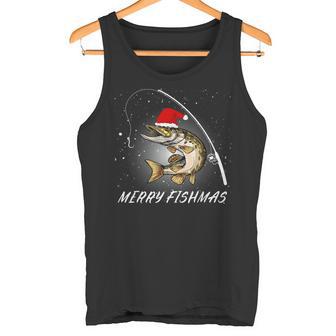 Merry Fishmas Fishing Zander Christmas Tank Top - Geschenkecke