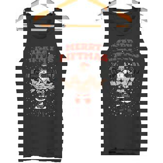 Merry Liftmas Christmas Muscular Santa Claus Gym Workout Tank Top - Monsterry