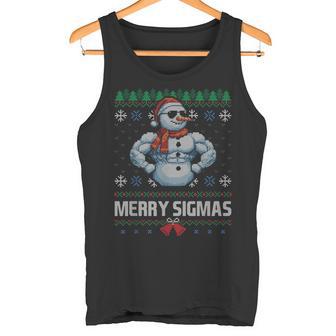 Merry Sigmas Bruh Snowman Sigma Male Skibidi Christmas Tank Top - Geschenkecke