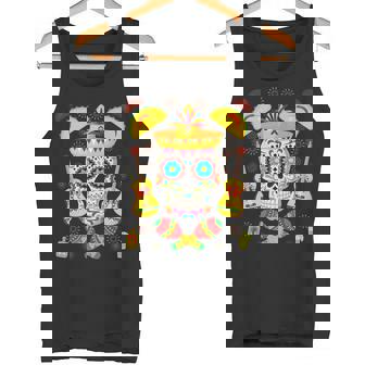 Mexican Cinco De Mayo Sugar Skull Day Of The Dead Gothic Premium Tank Top - Monsterry