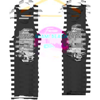 Miami Beach TShirt Florida Miami Palm Trees And Vintage Car Tank Top Tank Top - Monsterry