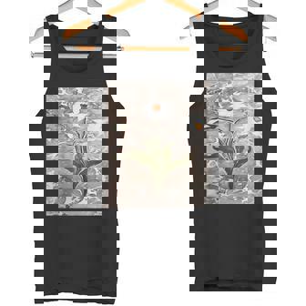 Narcissus Flowers On Ink Art Background Tank Top Tank Top - Monsterry