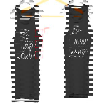 Nice Naughty Cowboy Christmas List Santa Claus Rodeo Xmas Tank Top - Monsterry