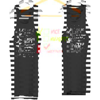 Nice Naughty I Tried Most Day Christmas List Santa Claus Tank Top - Monsterry
