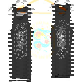 Do No Harm Dagger Knife With Snake And Red Rose Flower Goth Tank Top - Monsterry