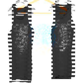 Obra De Arte Tigre Ojos Azules Arte Animal Tigre Camiseta sin mangas - Regaloses
