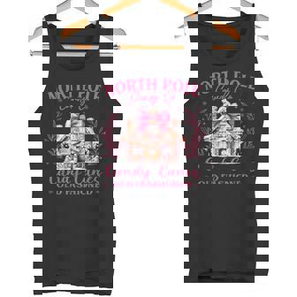 Old Fashioned North Pole Candy Cane Company Pink Christmas Tank Top - Monsterry