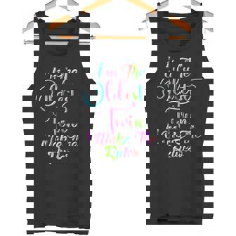 Oldest Twin Shirt Birthday Sibling Twins Matching Tank Top - Monsterry
