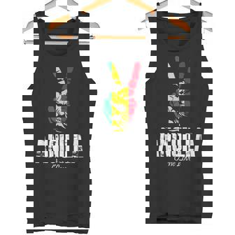 One Love Anguilla Peace Sign Anguillan Vacation T-Shirt Tank Top - Monsterry