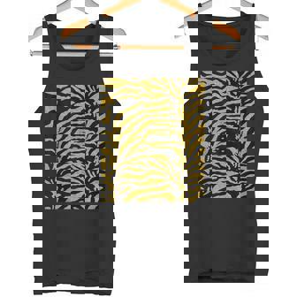 Opulent Zebra Pattern Seventies Camouflage Tank Top Tank Top - Monsterry