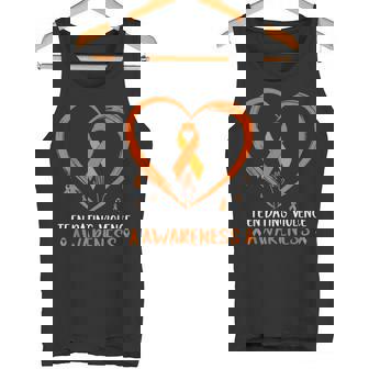 Orange Heart Ribbon Teen Dating Violence Awareness Month Tank Top - Monsterry