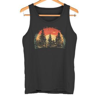 Outdoor Tree Nature Lovers Sunset Retro Forest Tank Top - Geschenkecke