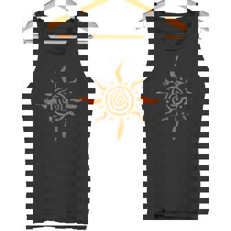 Paleo Sun Spiral Sun Petroglyph Tank Top Tank Top - Monsterry