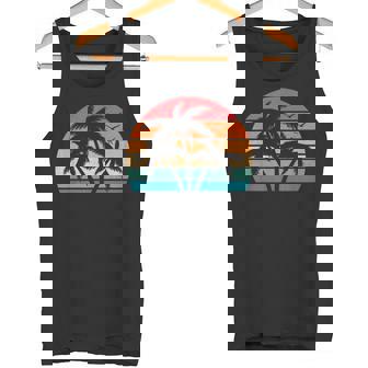 Palmera Tropical Hawaiana Retro Atardecer Hawaii Beach Camiseta sin mangas - Regaloses