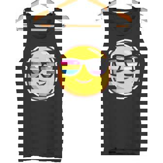 Panromantic Asexual Pride T Shirt Sunglasses Emoticon Tank Top - Monsterry