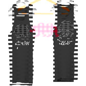 Papa Bear Pajama Red Buffalo Plaid Tank Top - Monsterry
