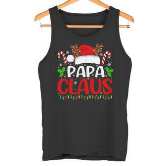 Papa Claus Christmas Lights Family Matching Xmas Pajamas Tank Top - Monsterry