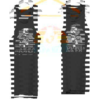 Papabear Father's Day Best Papa Plays Guitar Papa Panda Tank Top - Monsterry