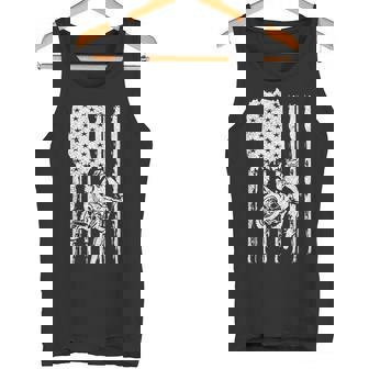 Patriotic Dirt Biking American Flag Rider Motocross Riding Tank Top - Monsterry