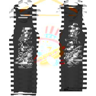 Patriotic Dog HotDog American Flag USA 4th Of July Fourth Tank Top - Monsterry