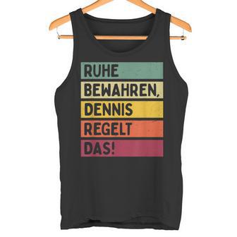 Peace Keep Dennis Regelt The Saying In Retro Colours Tank Top - Geschenkecke