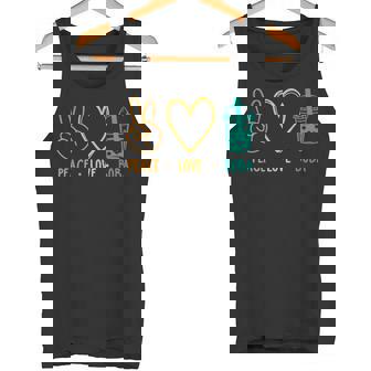 Peace Love Boba Graphic Tea Lover Tea Drinker Bubble Tea Tank Top - Monsterry