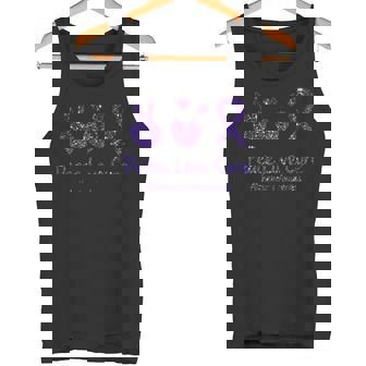 Peace Love Cure Alzheimer's Awareness Happy Purple Graphic Premium Tank Top - Monsterry