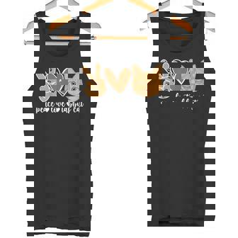 Peace Love Orange Tabby Cat Owner Orange Tabby Cat Lover Tank Top - Monsterry