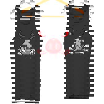 Pig Angry Face Swine Scary Halloween Costume Tank Top - Monsterry