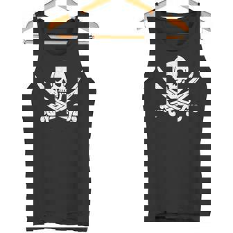 Pirate Sword Skull Bones Halloween Tea Tank Top - Monsterry