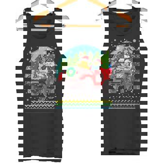 Pixel Ugly Christmas Santa 4 Wheel Drive Tank Top - Monsterry