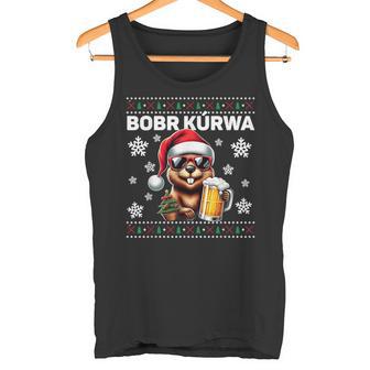 Polonia Bober Kurwa Meme Navidad Polaco Cerveza Bober Camiseta sin mangas - Regaloses