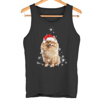 Pomeranian Christmas Tree Santa Hat Lights Jumper Tank Top - Geschenkecke