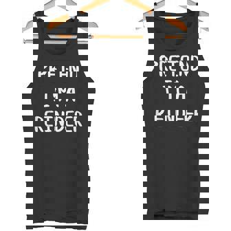 Pretend Im A Reindeer Easy Christmas Costume Xmas Pajamas Tank Top - Monsterry