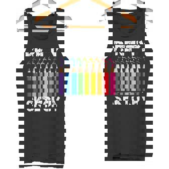 Pretty Sketchy Fun Art Lover Colored Pencils Art Students Tank Top - Monsterry