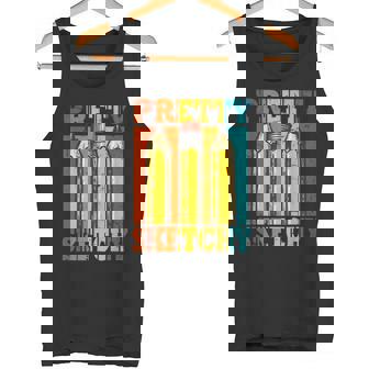 Pretty Sketchy Pencils Sketch Sketching Paint Tank Top - Monsterry