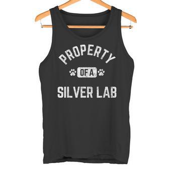Property Of a Silver Lab Labrador Lover Vintage Retro Tank Top - Monsterry