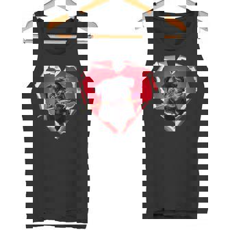 Pug Rose Dog Heart Valentines Day Couple Matching Tank Top - Monsterry
