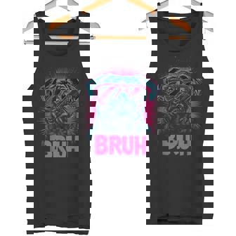Pug Says Bruh Adorable Dog Humor Fashion Tank Top - Monsterry
