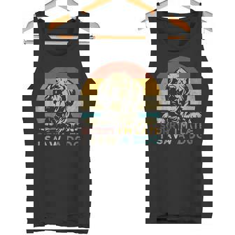 Puppy Lover Dog Owner Quote Sorry I'm Late I Saw A Dog Tank Top - Monsterry