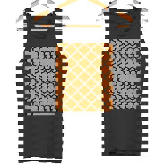 Quatrefoil Pattern In Outline On Opulent Yellow Tank Top - Monsterry