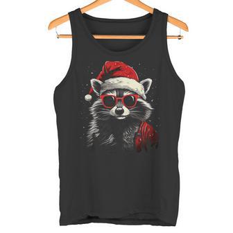 Raccoon With Christmas Hat Christmas Tank Top - Geschenkecke