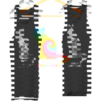 Rainbow Cat Tie Dye Cat Paint Colorful Cat Tank Top - Monsterry