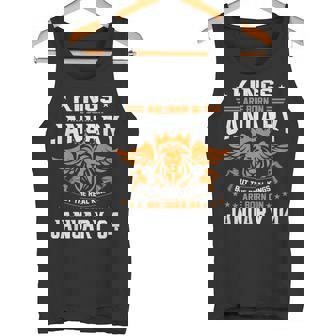 Real Kings Are Born On January 4th Birthday Tank Top - Monsterry