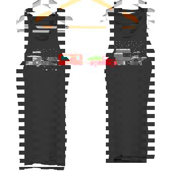 Red Truck Christmas Tree Camper Van Merry Christmas Tank Top - Monsterry
