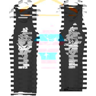 Resist Fist Transgender Flag Trans Pride Tank Top - Monsterry