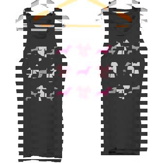 Retro Dachshund Cute Coquette Bow Wiener Dog Animal Lover Tank Top - Monsterry